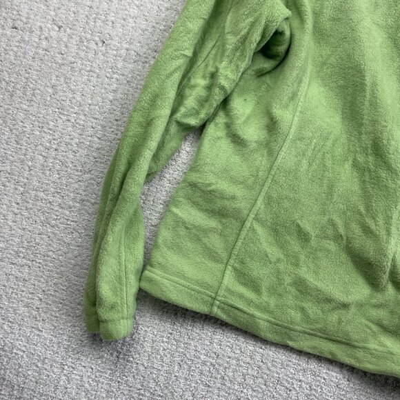 Columbia Women's Sz Small Lime Green Polar Fleece Jacket Full Zip Pockets Hike - Picture 14 of 16